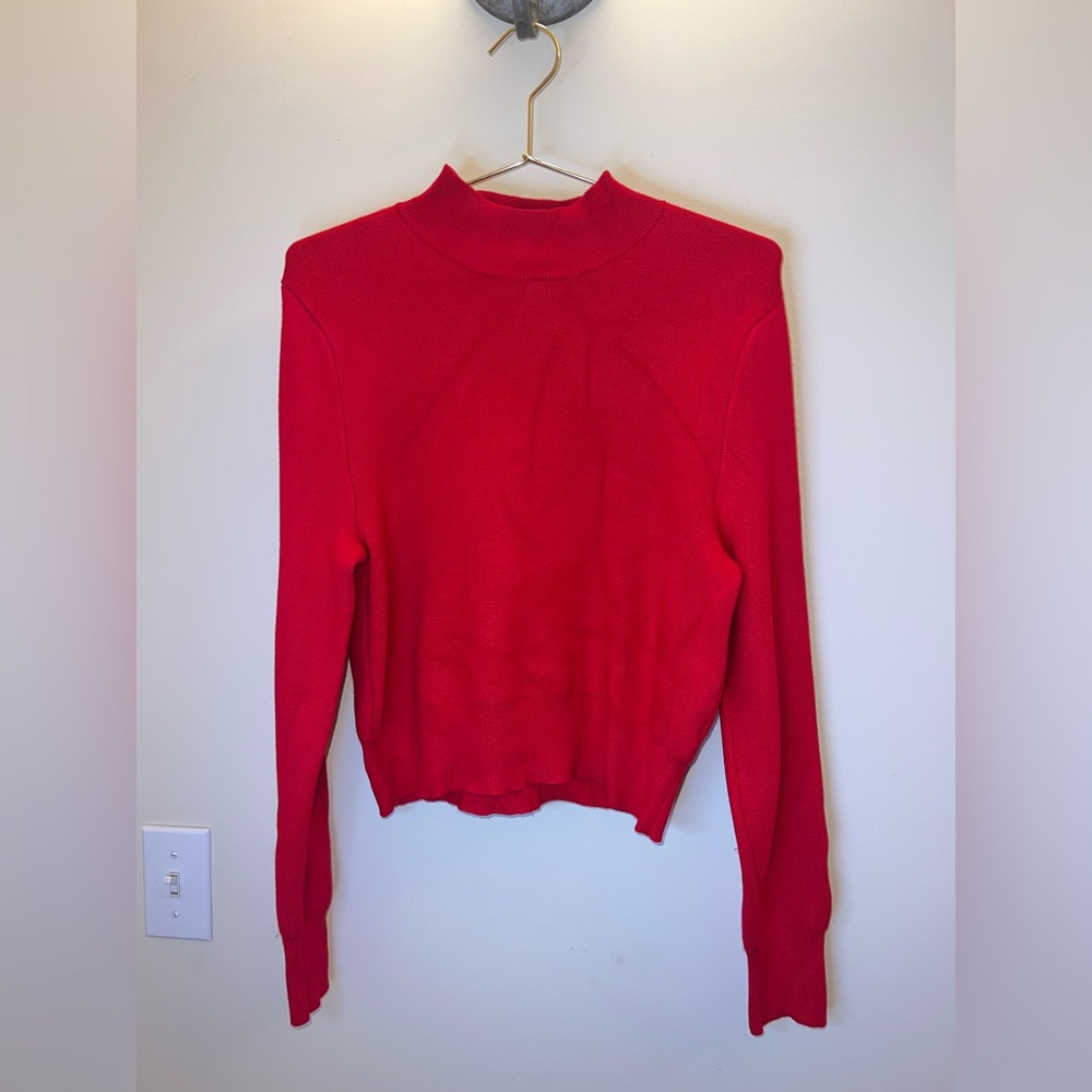 Abercrombie & Fitch Red Mock Neck‎ Heavy Knit Sweater Size L